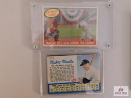 1958-1962 Mickey Mantle assortment: 1658 Topps all star, 1959 Topps #461, 1961 Topps Map, 1962 Post