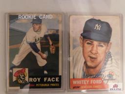 1953 Topps BB 125 card lot: Paige, Irvin, Feller, Rosen, Nuxhall, Berra, Mize, Minso, Face, Whitey