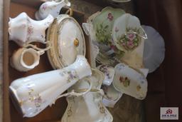 Limoges pitcher, lines, hand painted porcelain pieces