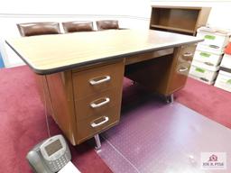 metal desk with credenza