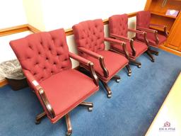 8 cloth chairs with rollers