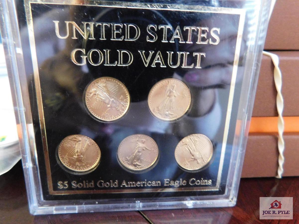 $5 Solid Gold American Eagle coins - 5 pcs