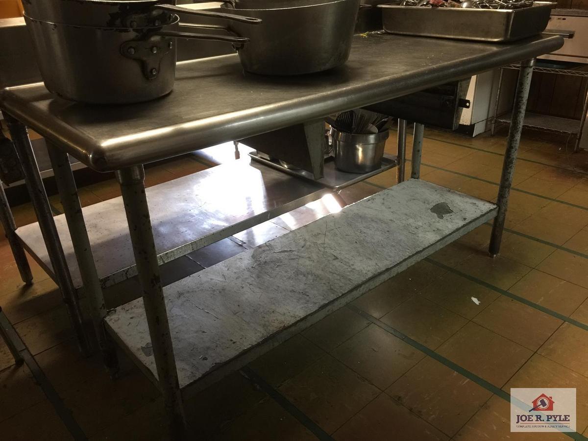 Stainless steel pre table 68" x 24" x 36"