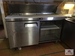 Migali stainless steel refrigerated prep table 50" x 30" x 38"