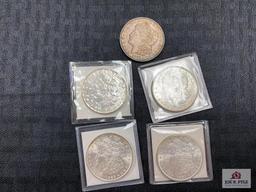 Lot of US Morgan Silver Dollars (various dates) 5 pcs