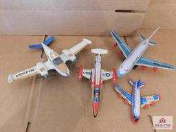 Group Of Vintage Tin Airplanes