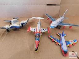 Group Of Vintage Tin Airplanes