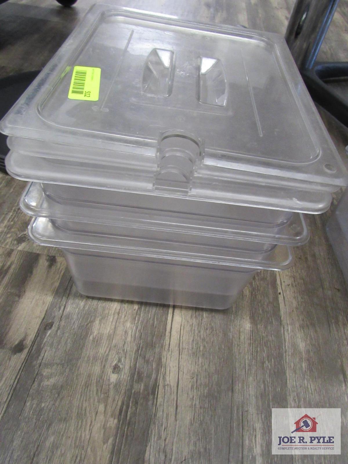 Lexan half size pans and lids 3 count 6 inches deep