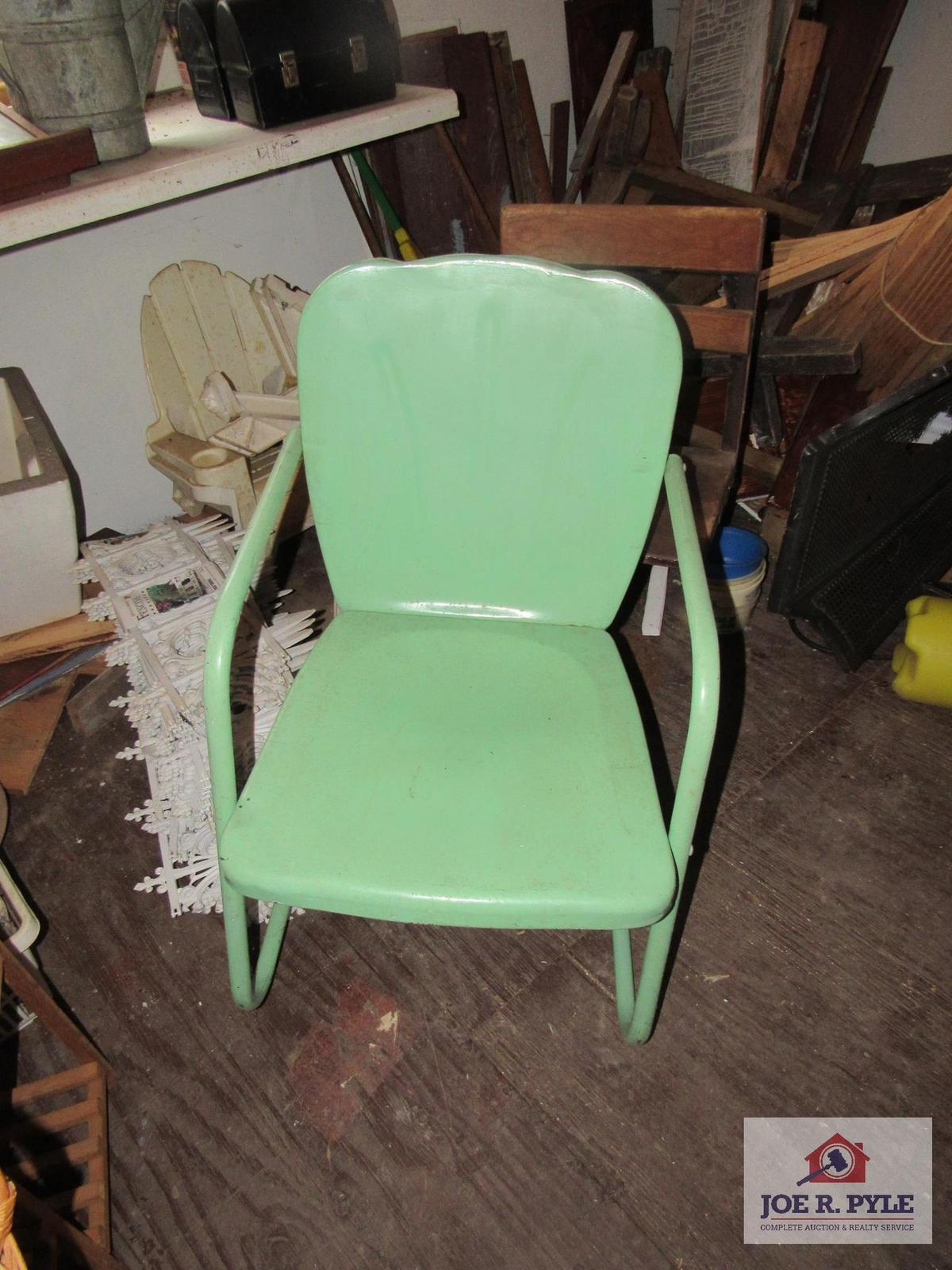 vintage green outdoor chair