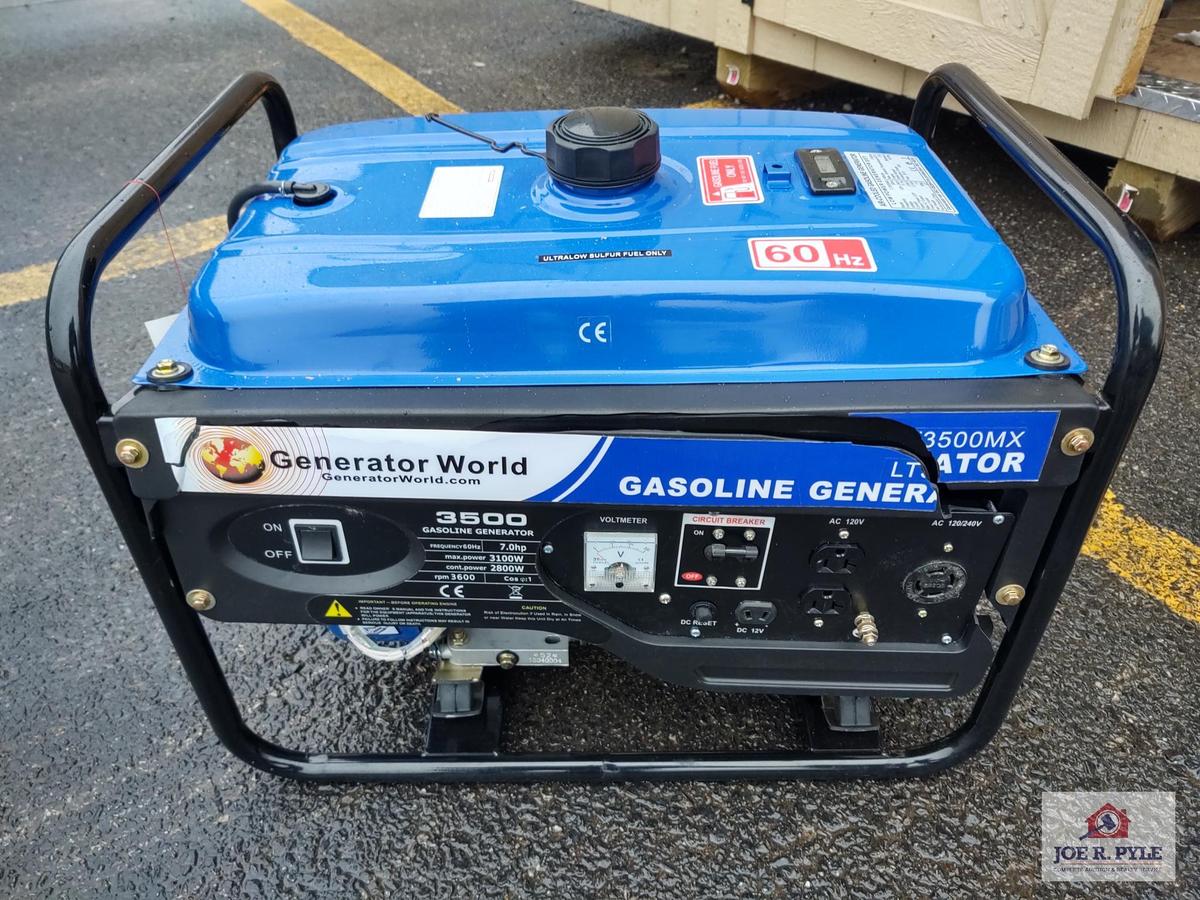 new blue 3500 watt generator (cracked panel)