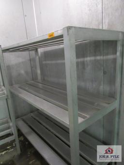 aluminum shelf approx. 24 inches wide, 59 inches long, 60 inches tall