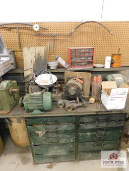 1 Section of work bench w/ all contents of drawers, bolts