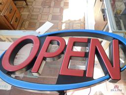 Lighted open sign