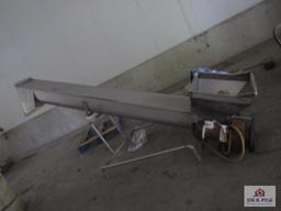 Stainless Steel Elevated Screw Auger Conveyor Approx. 12' Long