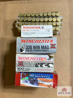 Ammo Lot: .308 Win, 7.62x54R, .300 WSM, 7mm Rem Mag, .338 Win Mag