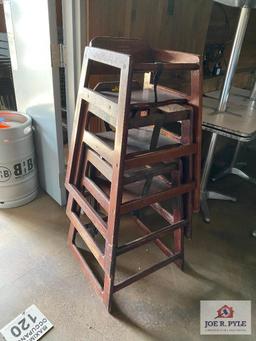 Lot 3 wood highchairs