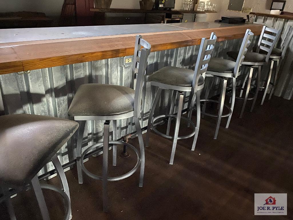 6 metal bar stools