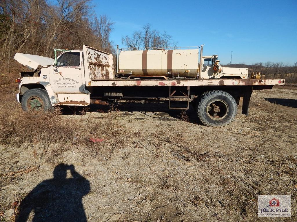 1975 Chev C65 flatbed dump w/ gas engine