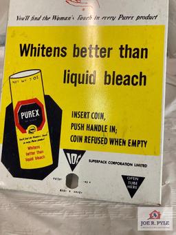 Purex Dry Chlorine Bleach advertising front for vending machine 27" x 8"