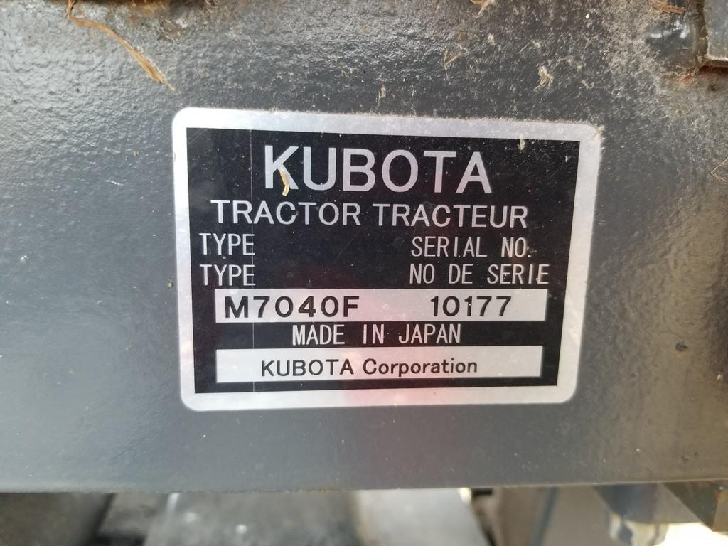 2008 Kubota M7040 Tractor W/Woods QT LU126 Loader