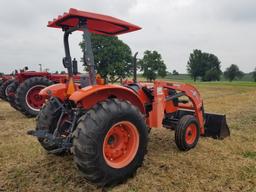 2008 Kubota M7040 Tractor W/Woods QT LU126 Loader