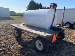 500-Gal Fuel Tank W/ Pump & Running Gear - Like New