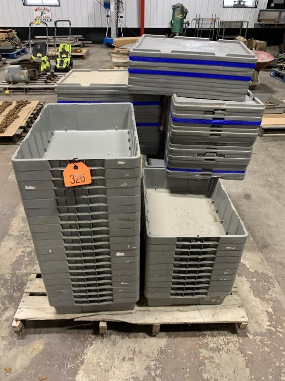 Pallet of 50 Rubber Containers w/ Lids