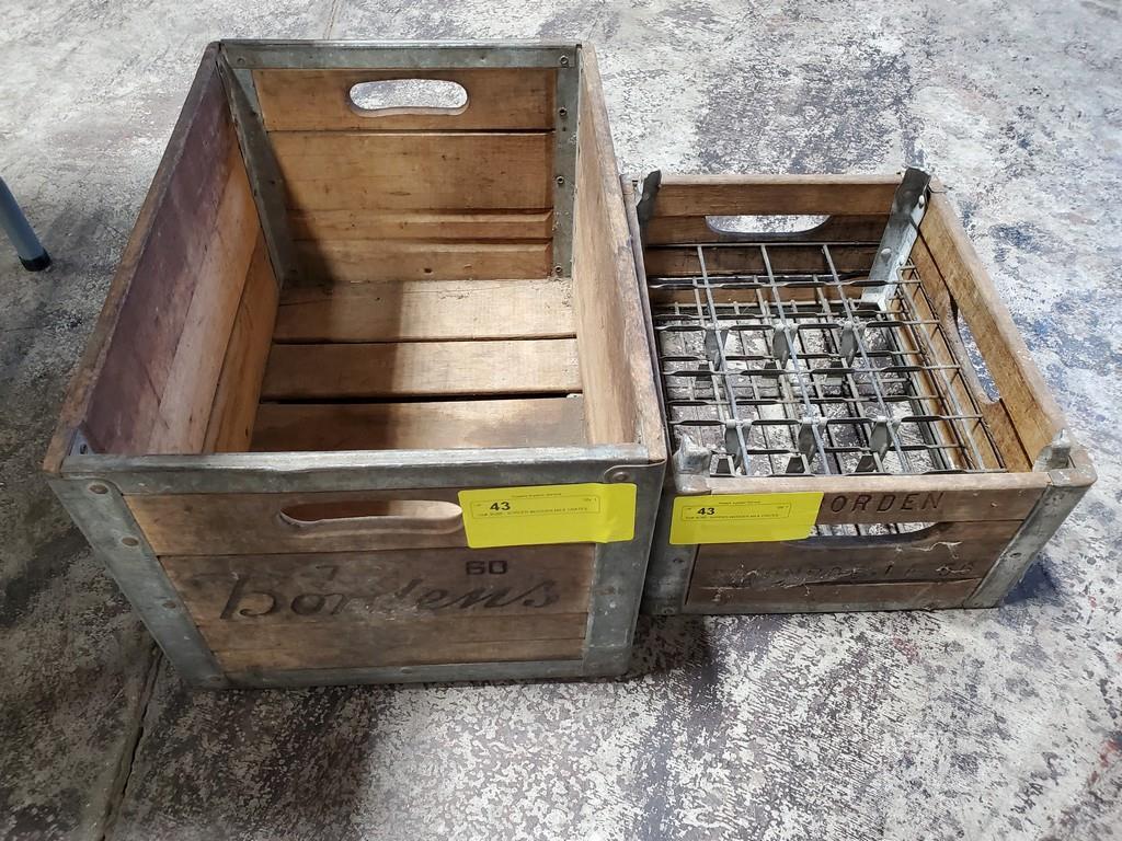 BORDEN WOODEN MILK CRATES