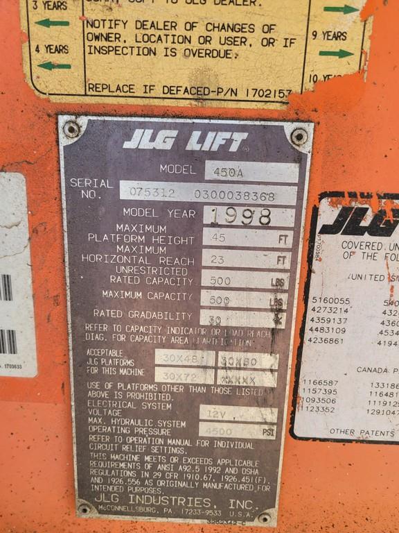 1998 JLG 450A Basket Lift