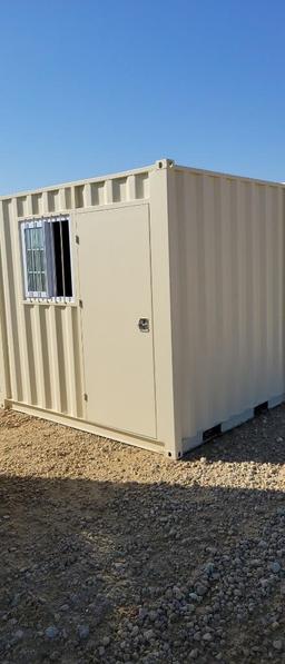 NEW 9' STORAGE CONTAINER W/ SIDE DOOR & WINDOW