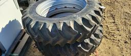 PAIR OF 16.9 X 38 TIRES & RIMS