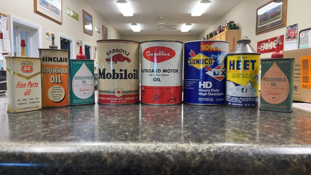 8 - VINTAGE OIL CANS