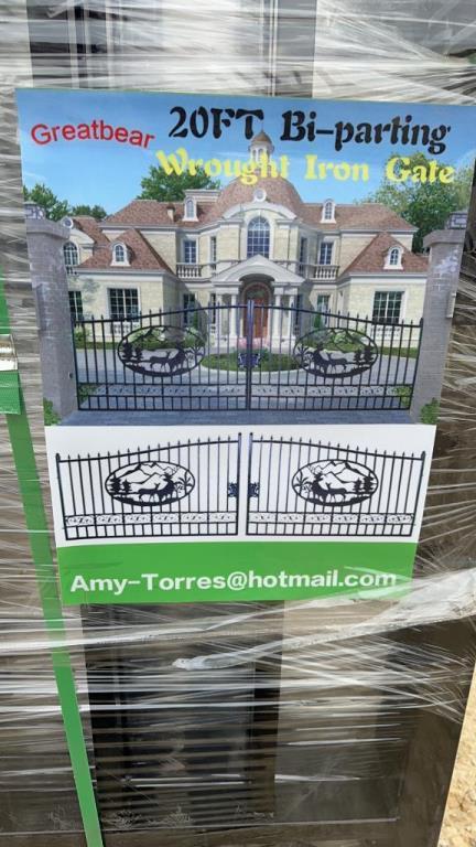 NEW GREAT BEAR 20' BI-PARTING WROUGHT IRON GATES