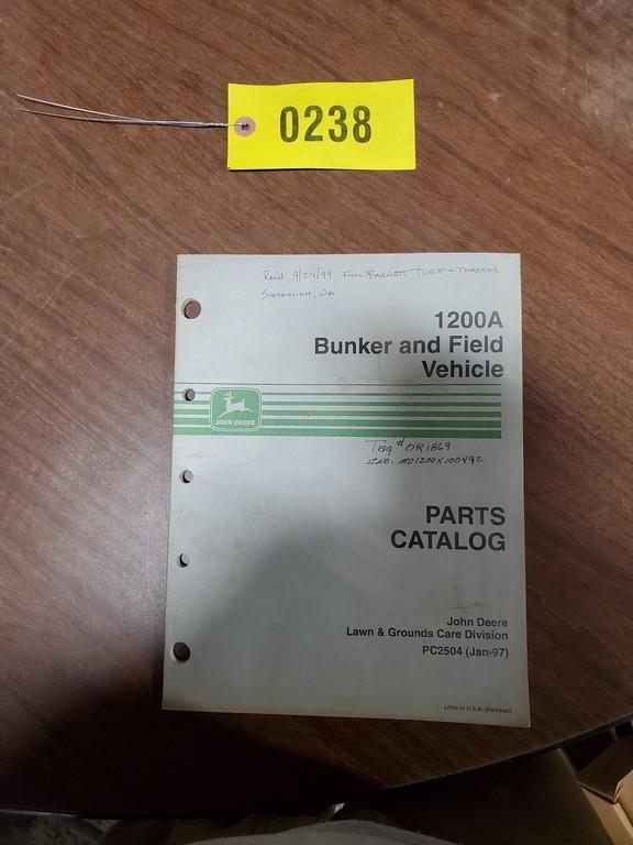 John Deere 1200A Bunker Rake Parts Catalog