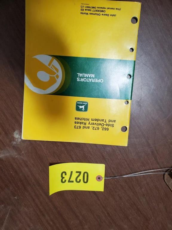 John Deere 662, 672, 673 Rake Manual