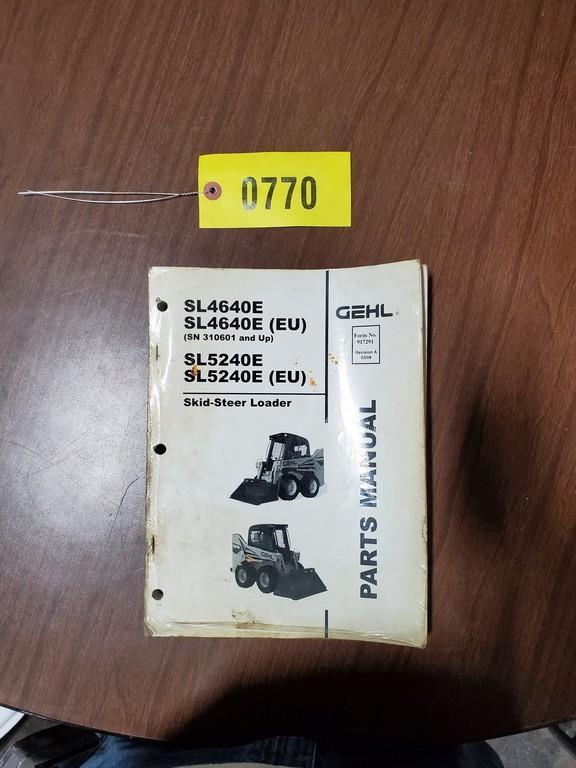 Gehl SL4640E-5240E Skid Steer Parts Manual