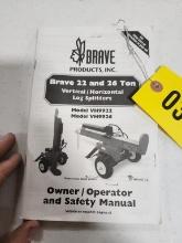 Brave 22-26 Ton Log Splitter Manual