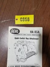 Gehl FH84 Chopper & Head Manual