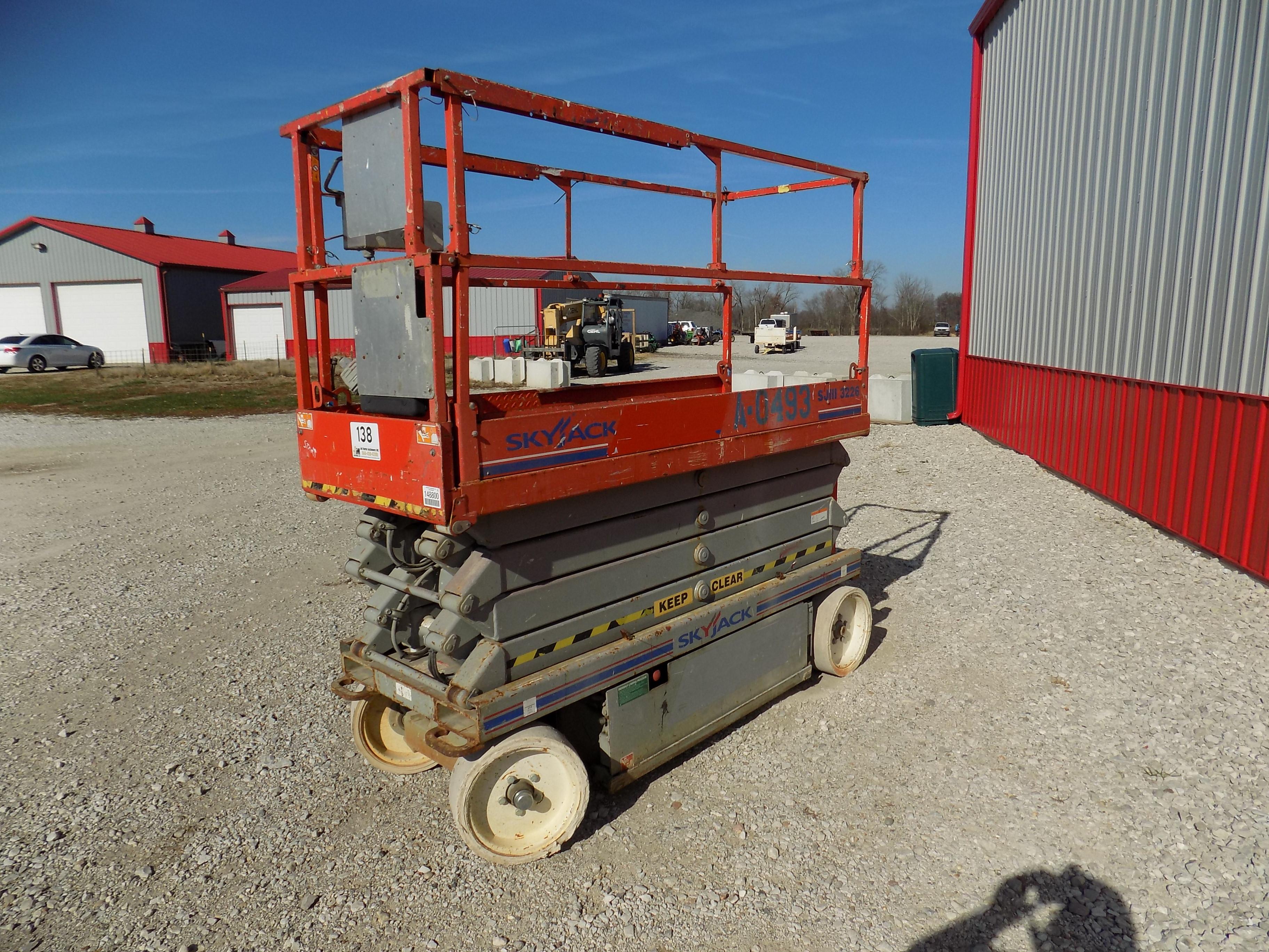 2012 Skyjack SJ 3226 Scissor Lift Meter Reads: 312