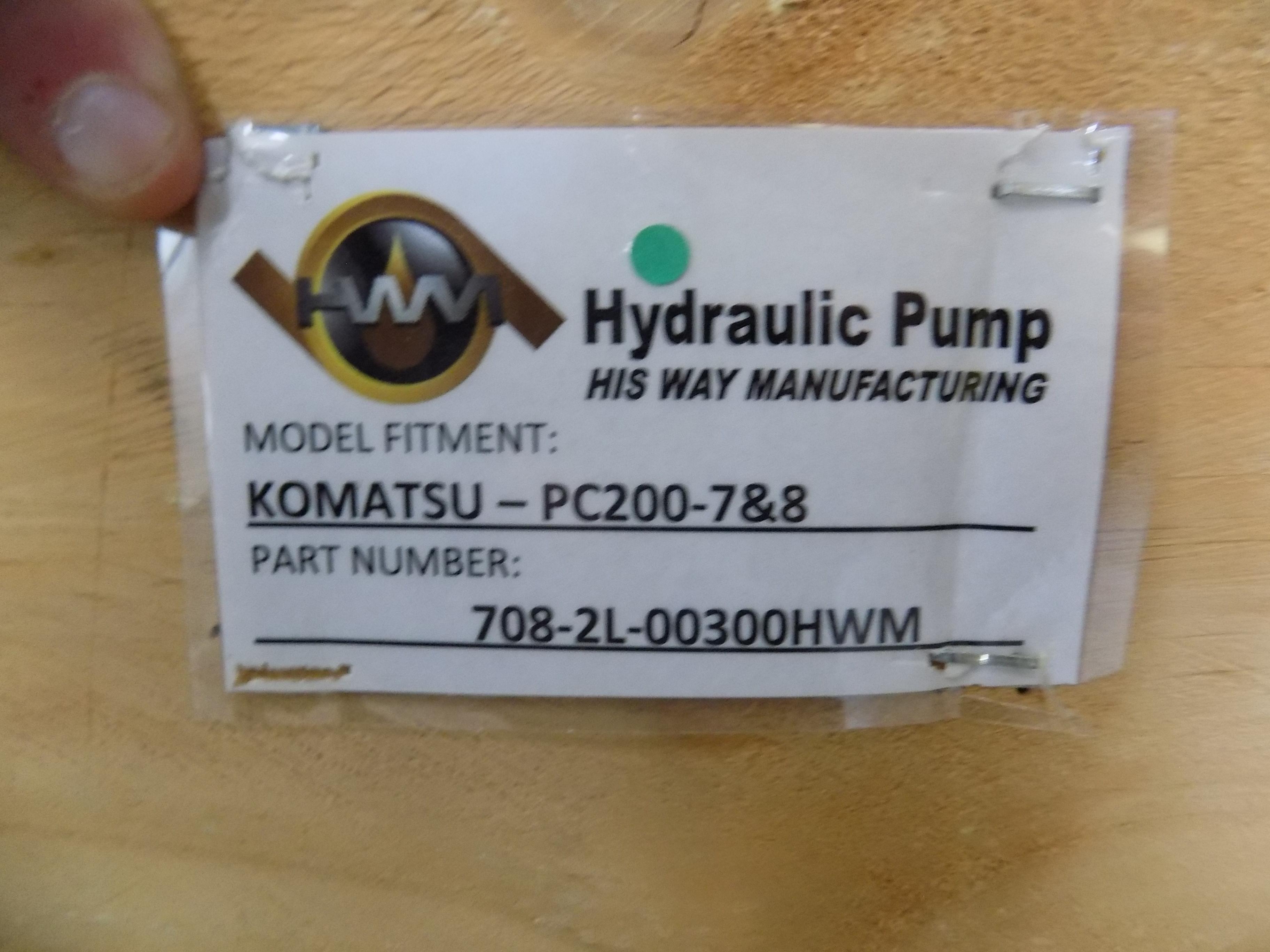 His Way Manufacturing Hydraulic Pump Model Fitment Komatsu -PC200-7 & 8