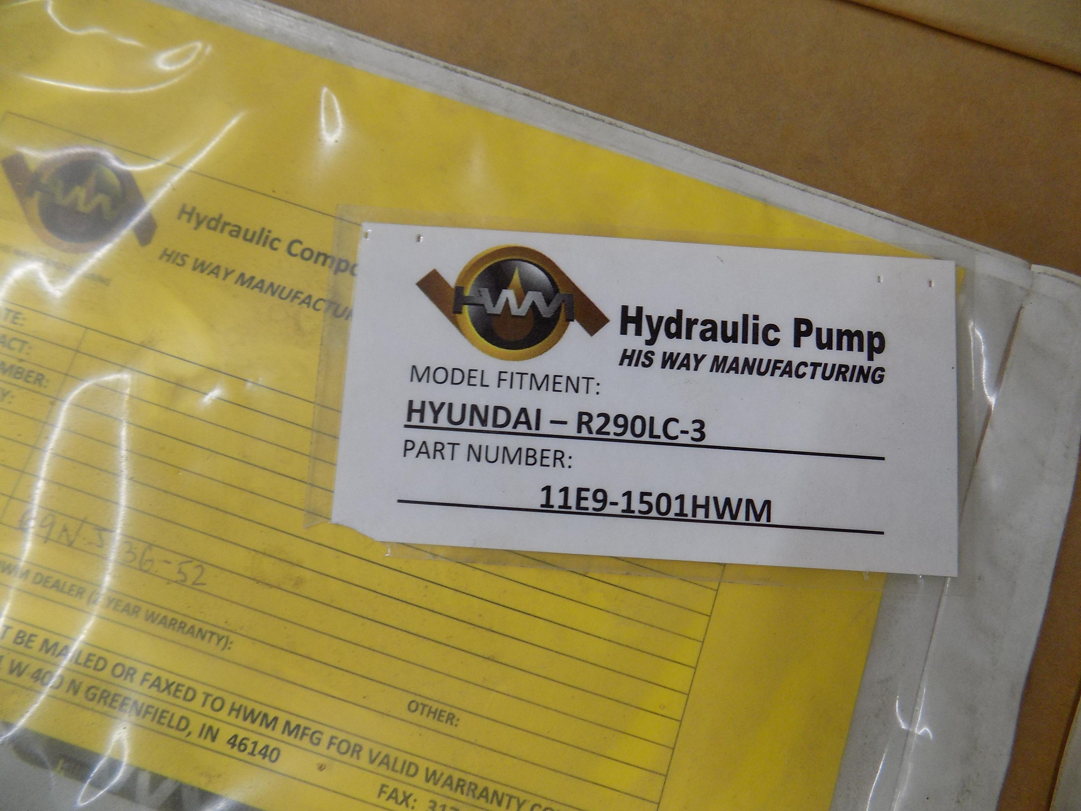 His Way Manufacturing Hydraulic Pump Model Fitment Hyundai-R290LC-3