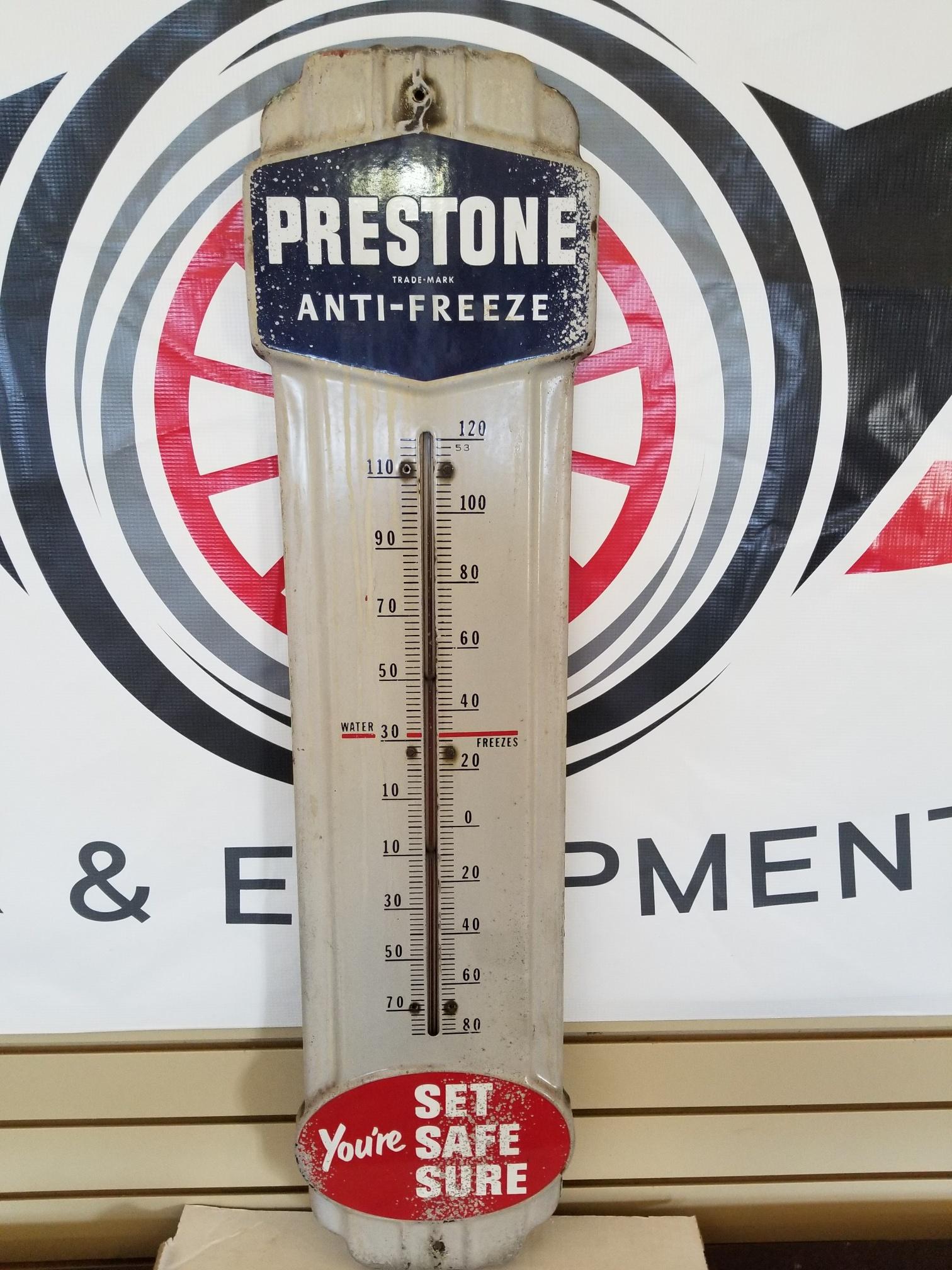 PRESTONE ANTIFREEZE THERMOMETER. 36" PORCELIN