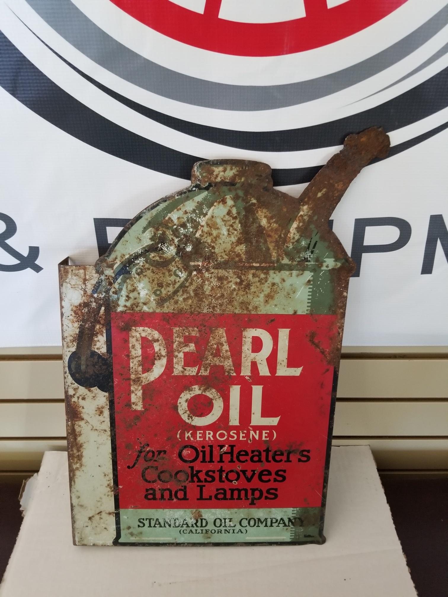 "PEARL OIL" Standard oil company pole sign. 11"x18"