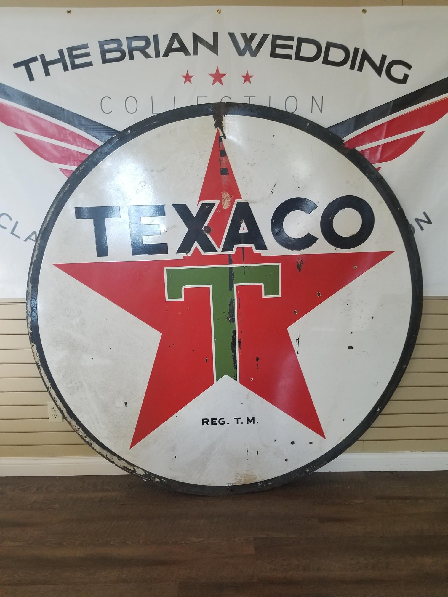 "TEXACO" Double sided sign. 71.5"