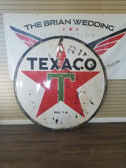 "TEXACO" Double sided sign. 71.5"