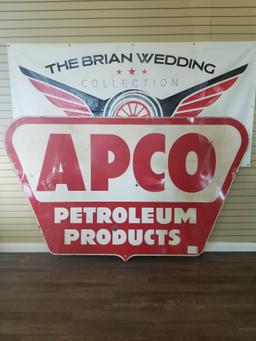 "APCO PETROLEUM PRODUCTS" Double sided sign. 97.5"x59.5"