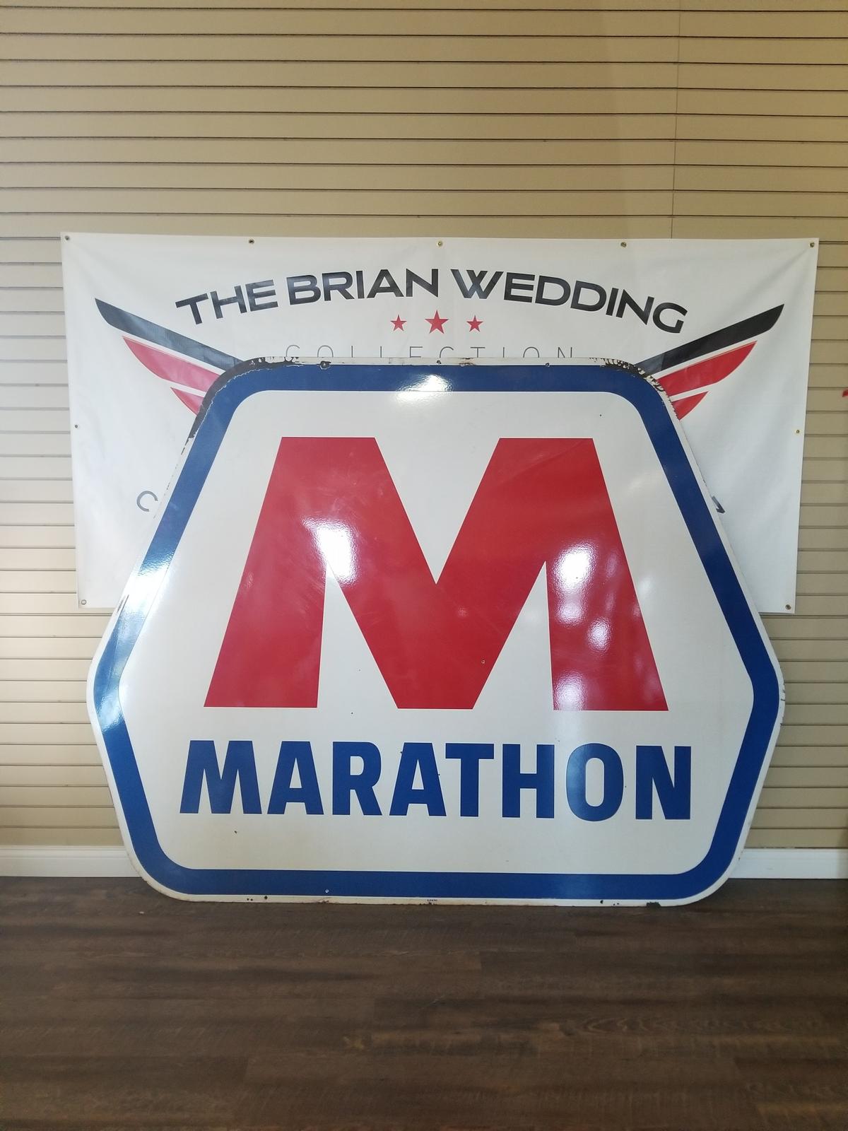 "MARATHON" Double sided sign 91.5"x71.25"