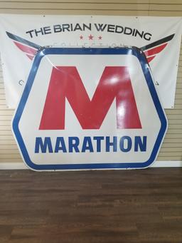 "MARATHON" Double sided sign 91.5"x71.25"