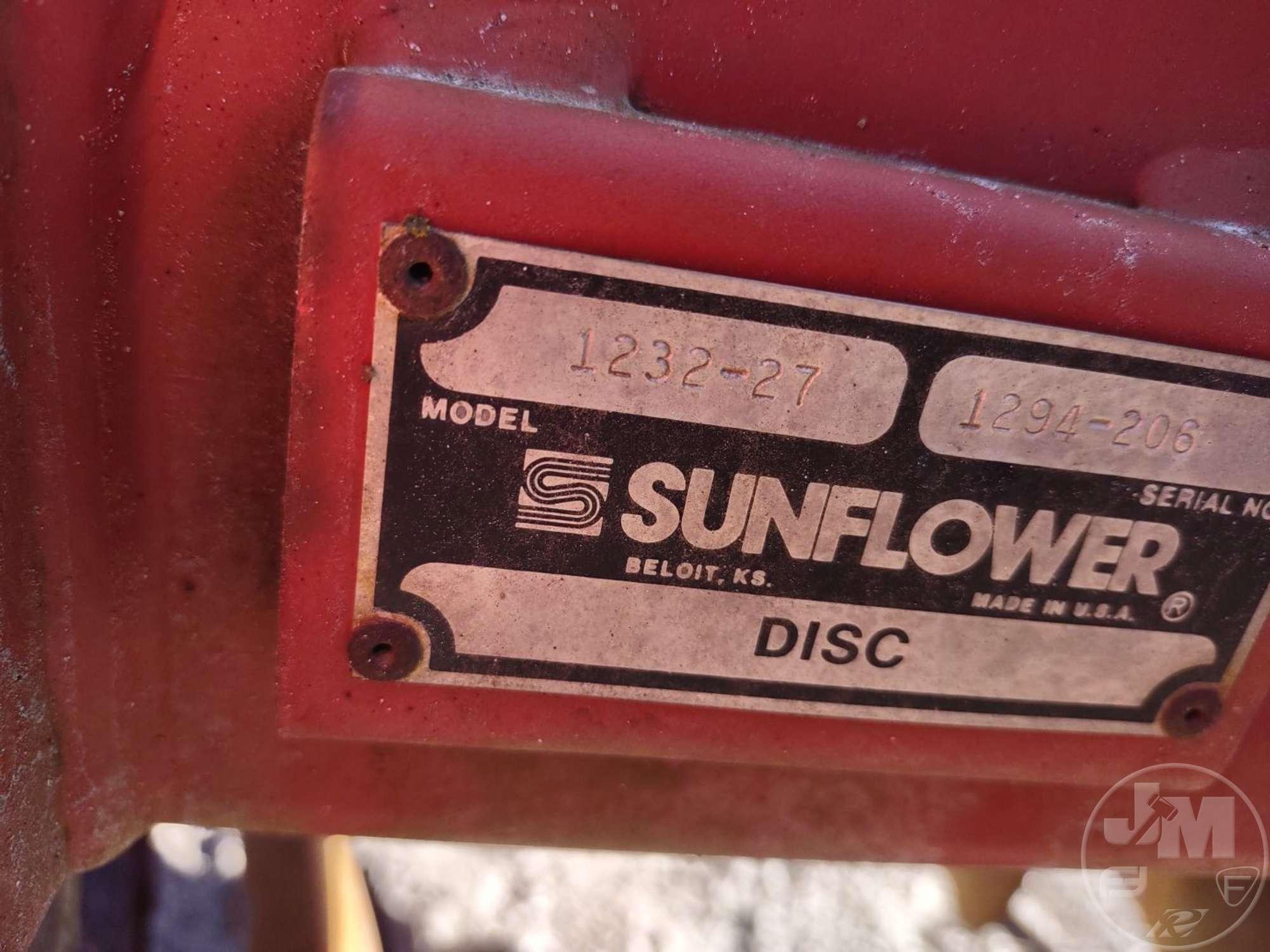 SUNFLOWER C FLEX 1232 -27 DISC HARROW SN: 1294-206