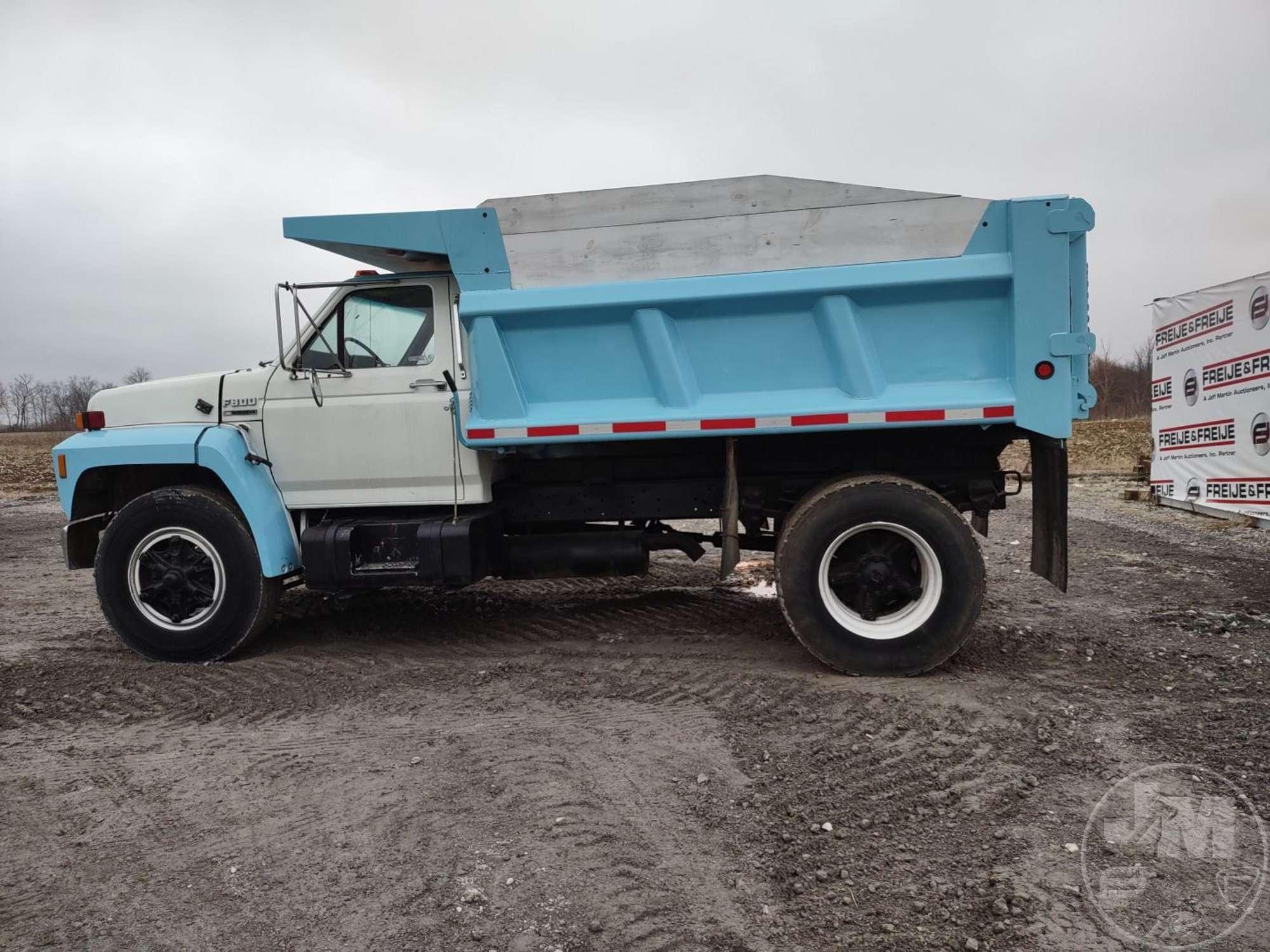 1987 FORD F-800 SINGLE AXLE DUMP TRUCK VIN: 1FDPT84A1HVA33039